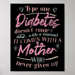 Mamma i ett barn med T1d-diabetes Poster