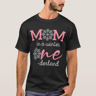 Mamma i ett vinter-land 1:a födelsedag t shirt