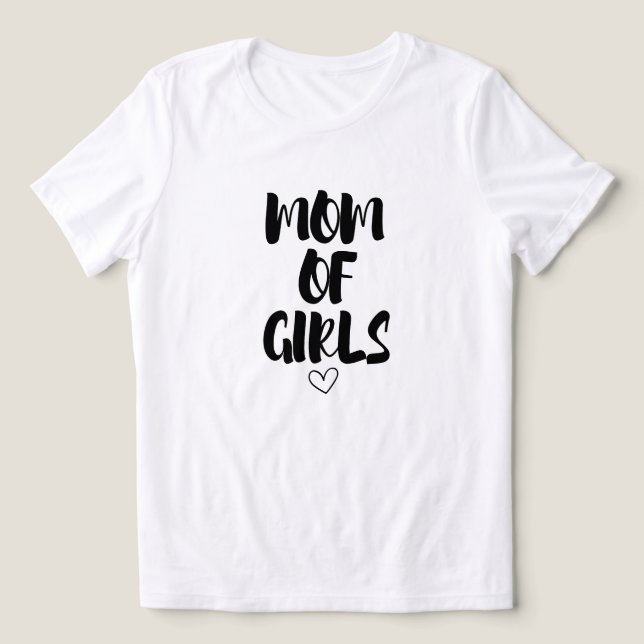 Mamma i flickor med Heart Mors dag T-Shirt (Design Framsida)