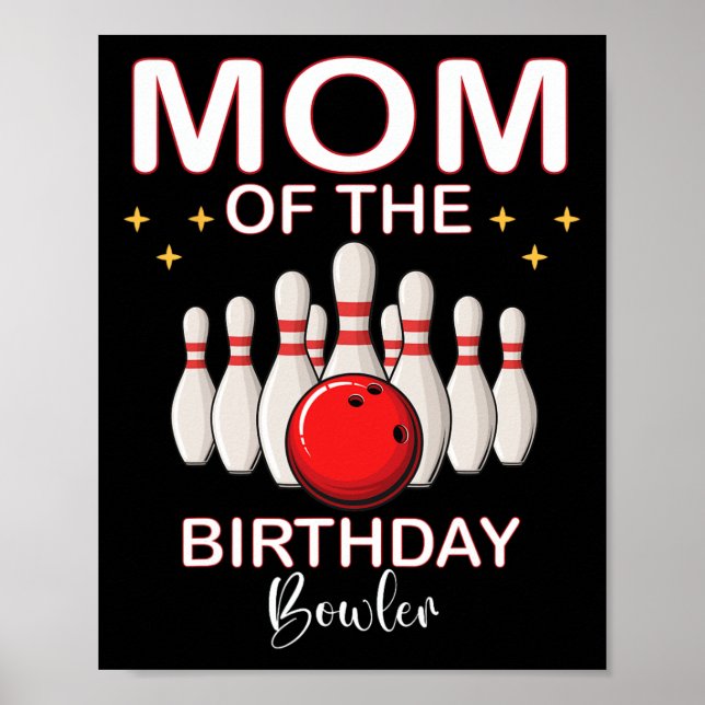 Mamma i födelsedag Bowlareare Kid Boy Bowling Pa Poster (Framsidan)