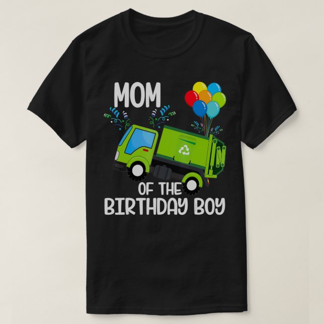 Mamma i födelsedag Sopor Lastbil födelsedag T Shirt (Design framsida)