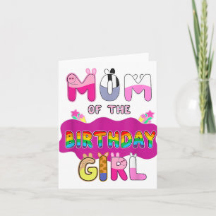 Mamma i födelsedagsfamiljen Gris Party Decorati Kort