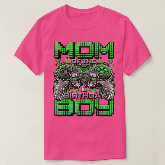 Mamma i Födelsedagsfesten Birthday Boy Video Gamer T Shirt (Design framsida)