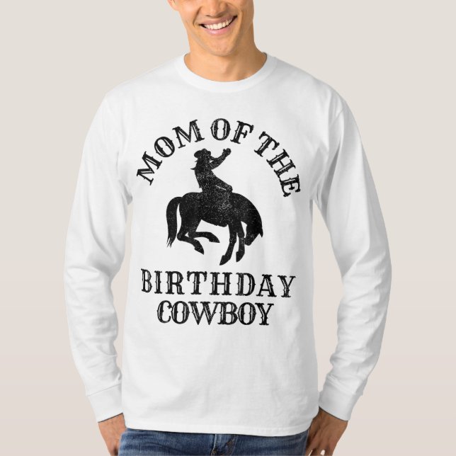 Mamma i födelsedagskorgen - Westerna Rodeo Party M T Shirt (Framsida)