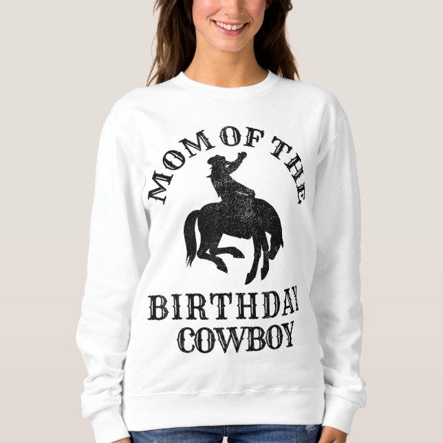 Mamma i födelsedagskorgen - Westerna Rodeo Party M T Shirt (Framsida)