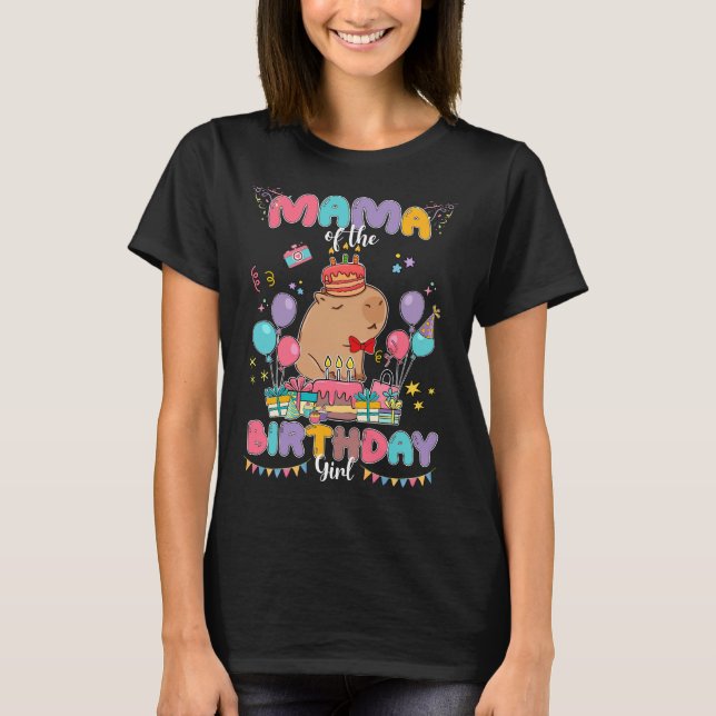 Mamma i födelsedagstjejen Capybara Kids Matching F T Shirt (Framsida)