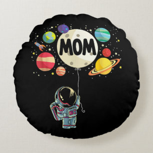 Mamma i födelsedagstjudets astronaut 1:a födelseda rund kudde