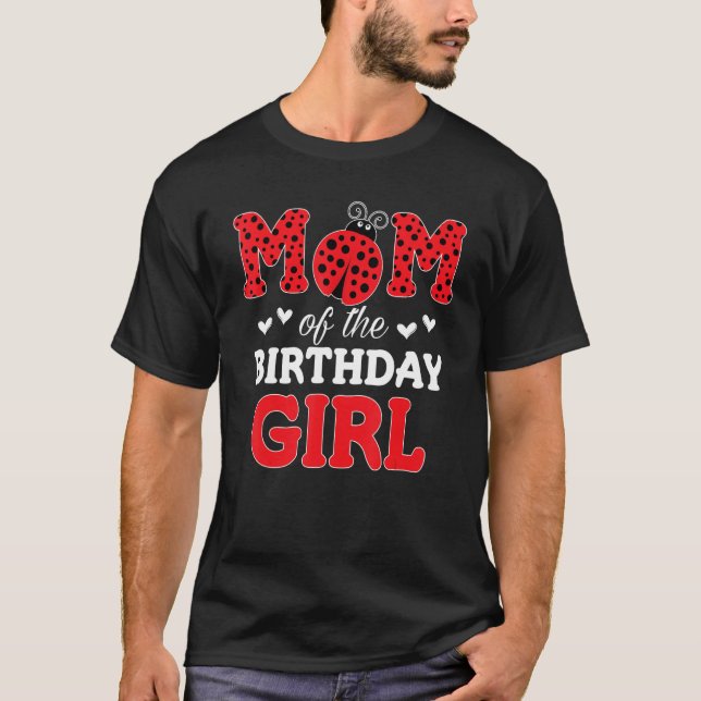 Mamma i födelsedagstjuvens ladybug 1:a födelsedags t shirt (Framsida)