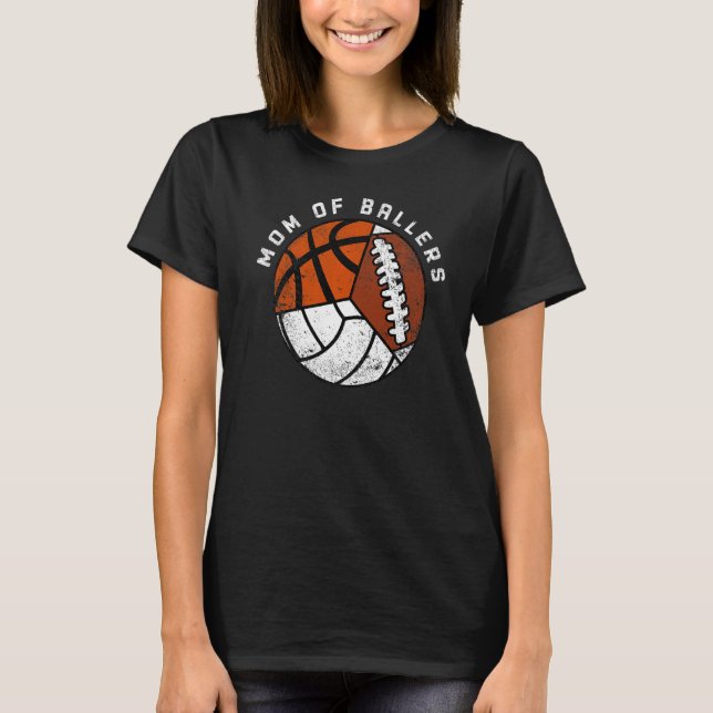 Mamma i fotbollsmatchen Volleyball Mamma T Shirt (Framsida)