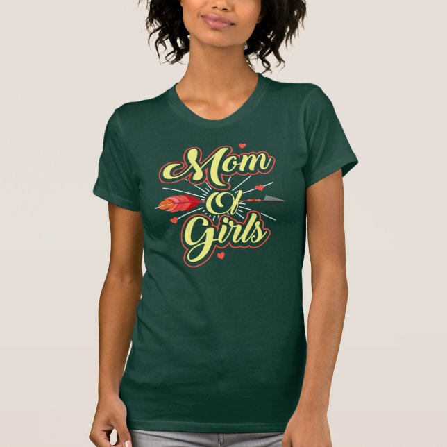Mamma i Girls Cute Gult Red Typography T Shirt (Framsida)