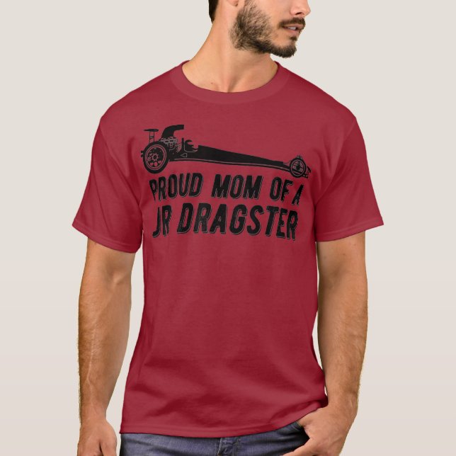 Mamma i Jr Dragster Drag Tävla Mor T Shirt (Framsida)