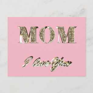 Mamma I Kärlek Du Guld utseende Typografi Elegant Vykort