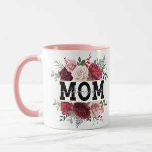 "Mamma, I kärlek du" vattenfärgskaffe av blommigt Mugg
