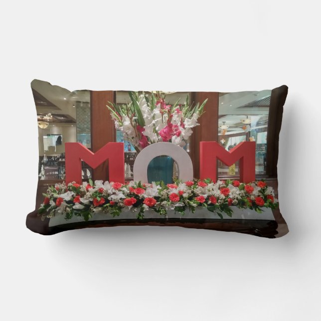 "Mamma, I Kärlek You" - en helig Blommigt Lumbarkudde (Framsida)