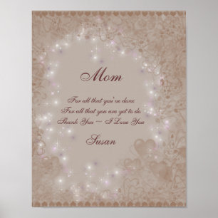 Mamma I Kärlek You Sepia Hearts Personlig Poster