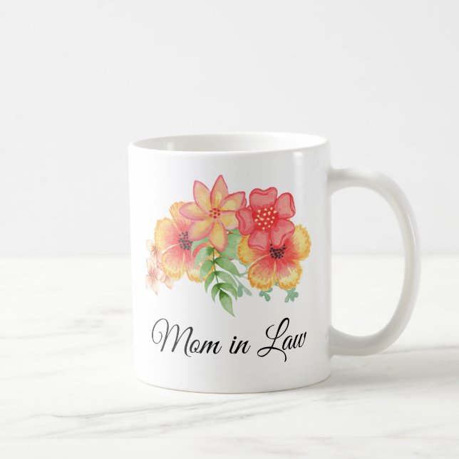 Mamma i Law Blommigt Bouquet Personlig mugg (Höger)