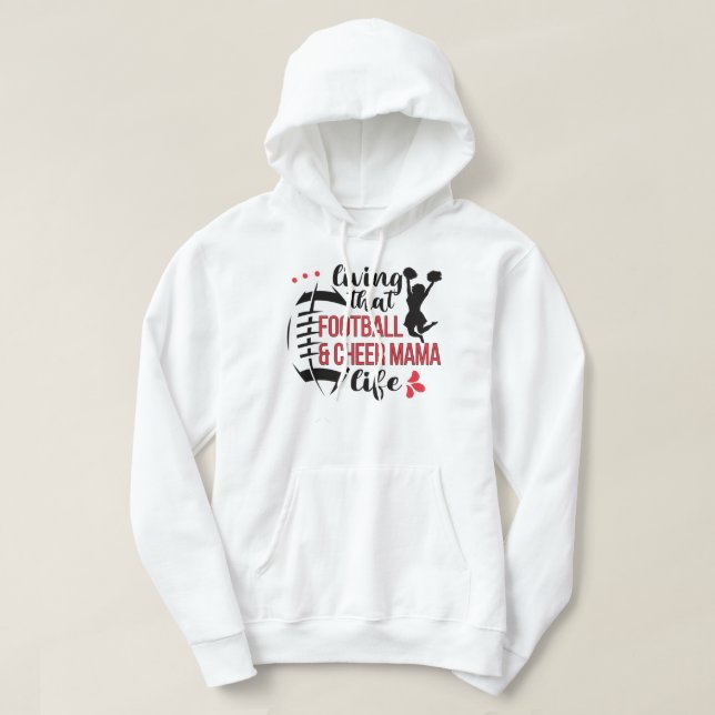 Mamma i Mamman för CheerLeaderspelare i fotbollssp Hoodie (Design framsida)