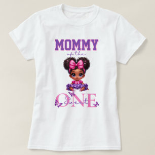 Mamma i Sötland EN Afro Flicka 1:a födelsedag T Shirt