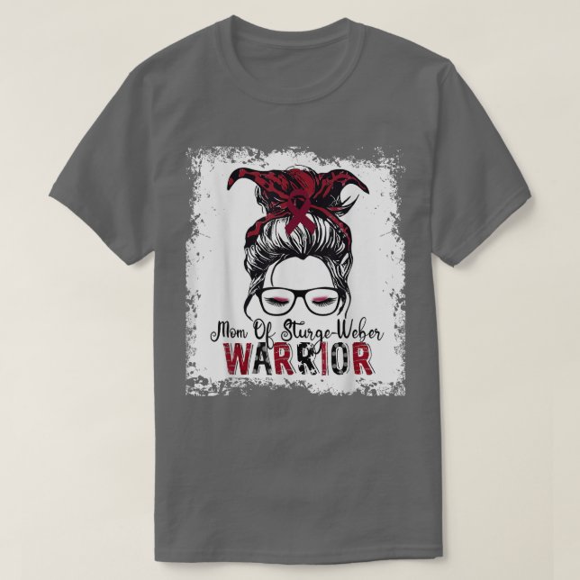 Mamma i Stcall-Weber Warrior Shirt Burgundy Ribbon T Shirt (Design framsida)