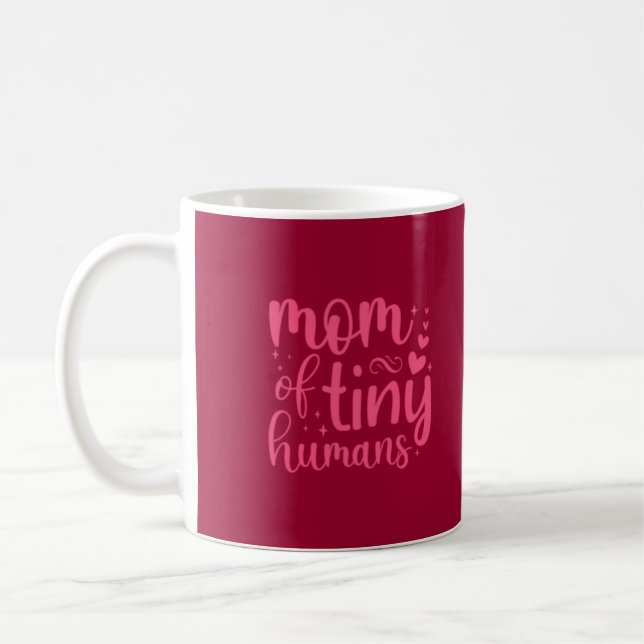 Mamma i Tiny Humans Funny Coffee Mugg för Mamma (Vänster)
