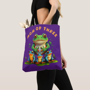 Mamma i tre Cottagecore Frogs Tote Bag Vintage Tygkasse