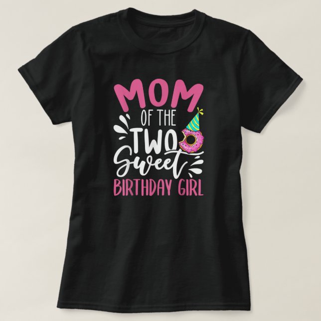 Mamma i två söta födelsedag två år gammal  t shirt (Design framsida)