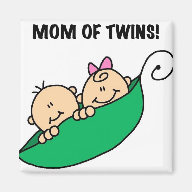 Mamma i Twillingar-ärter i Pod Tshirts och Gifts Magnet (Framsidan)