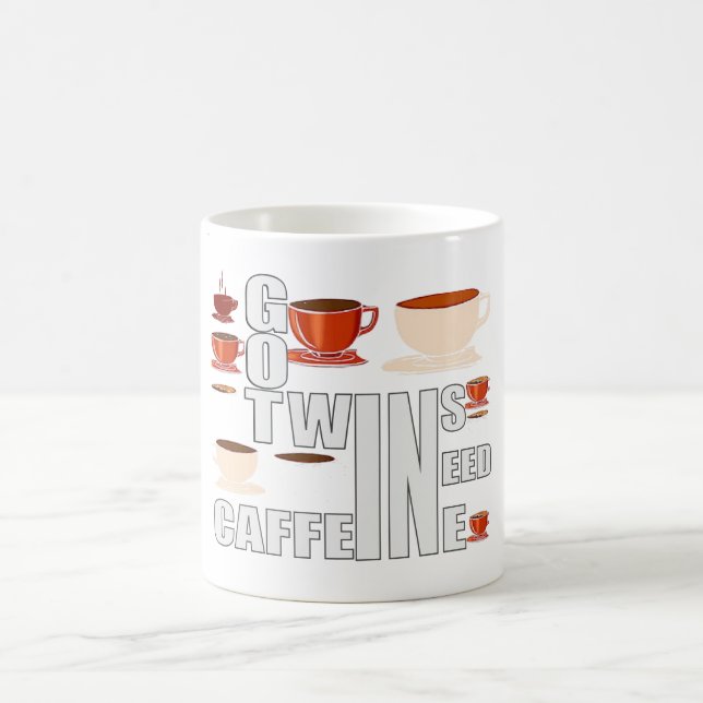 Mamma i twillingar behöver koffein kaffemugg (Center)
