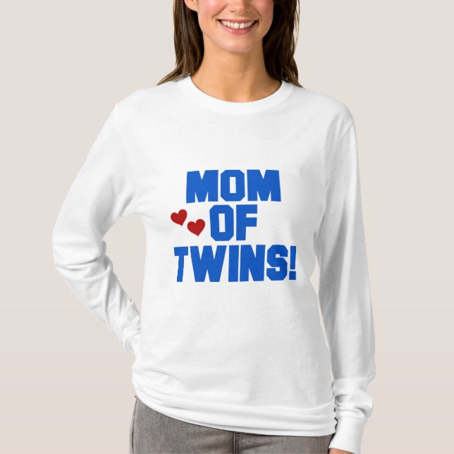 Mamma i Twillingar-Blå textskjortor och presenter Tee Shirt (Framsida)