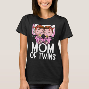 Mamma i Twillingar Girls-meddelande om två två tvi T Shirt