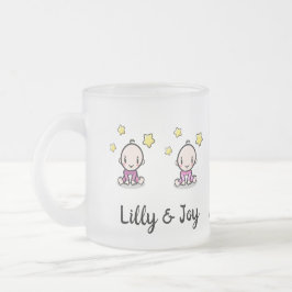 Mamma i Twillingarna Mugg, New mamma Gift, 2 flick Frostad Glasmugg
