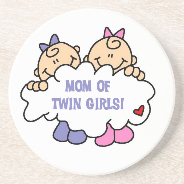 Mamma i Twin Girls T-shirts och Gifts Underlägg (Framsidan)