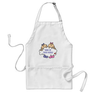 Mamma i Twin Girls Tshirts och Gifts Förkläde