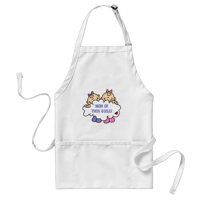 Mamma i Twin Girls Tshirts och Gifts Förkläde (Framsidan)