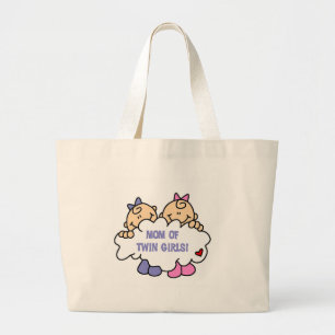 Mamma i Twin Girls Tshirts och Gifts Jumbo Tygkasse