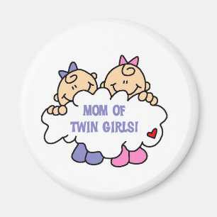 Mamma i Twin Girls Tshirts och Gifts Magnet