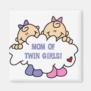 Mamma i Twin Girls Tshirts och Gifts Magnet