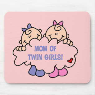 Mamma i Twin Girls Tshirts och Gifts Musmatta