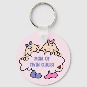 Mamma i Twin Girls Tshirts och Gifts Nyckelring