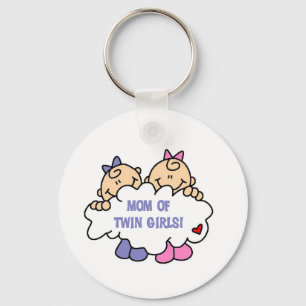 Mamma i Twin Girls Tshirts och Gifts Nyckelring