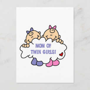 Mamma i Twin Girls Tshirts och Gifts Vykort