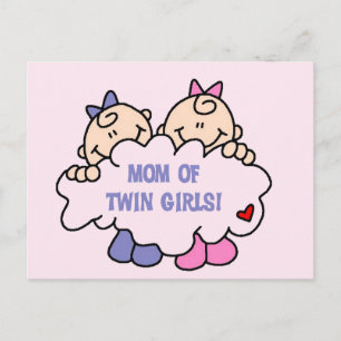Mamma i Twin Girls Tshirts och Gifts Vykort