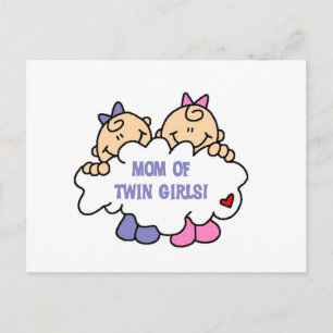 Mamma i Twin Girls Tshirts och Gifts Vykort