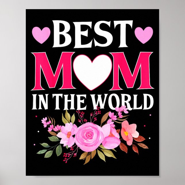 Mamma i världen mammas blomsterdag söta mo poster (Framsidan)