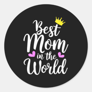 Mamma i världen t-shirt rolig söt kvinnor mors dag runt klistermärke