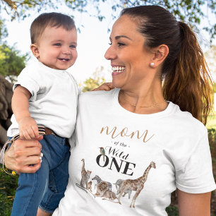 Mamma i Vild 1 Safari första födelsedag T Shirt