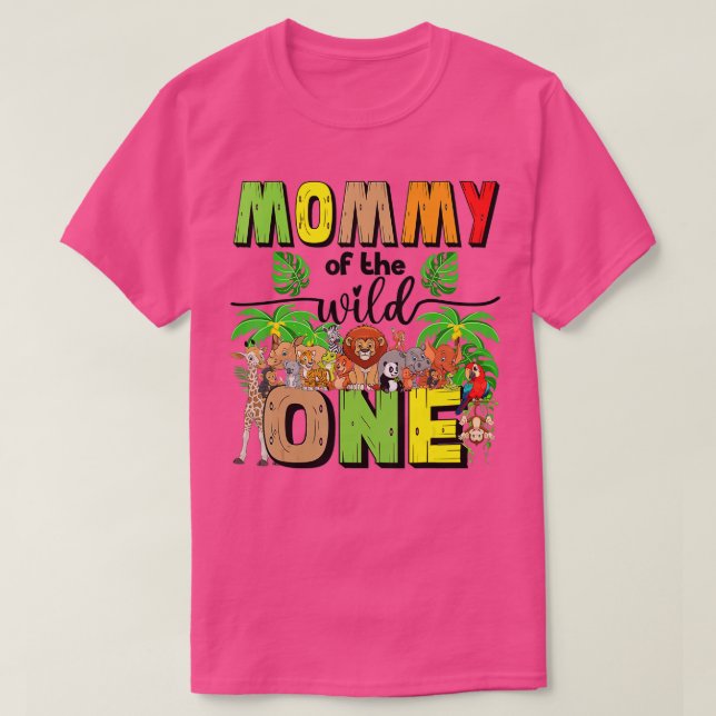 Mamma i Vild 1 Zoo Birthday Safari Jungle A T Shirt (Design framsida)