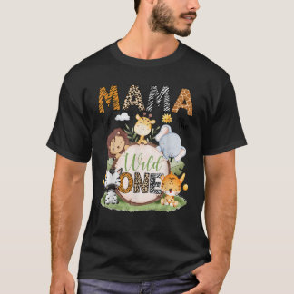 Mamma i Vild ett 1:a födelsedag Safari Älskare T Shirt