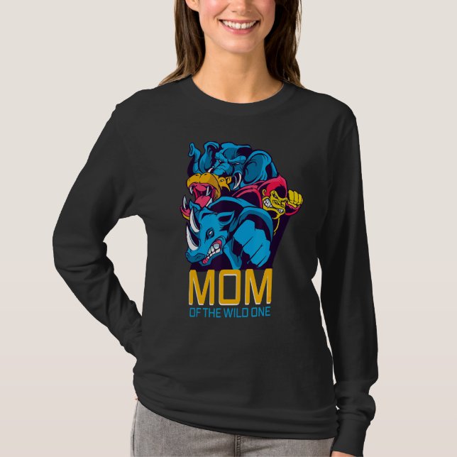 Mamma i Vild Theme Bday Safari Jungle T Shirt (Framsida)