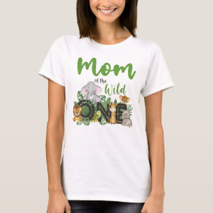 Mamma i Vilden Ett jungle Safari Zoo Animals T-Sh T Shirt